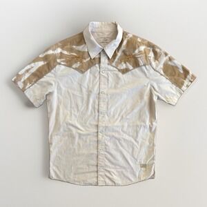 Shift Ride Race Live Men's Western Shirt Size L Tie Dye Embroidered Pearl Snap